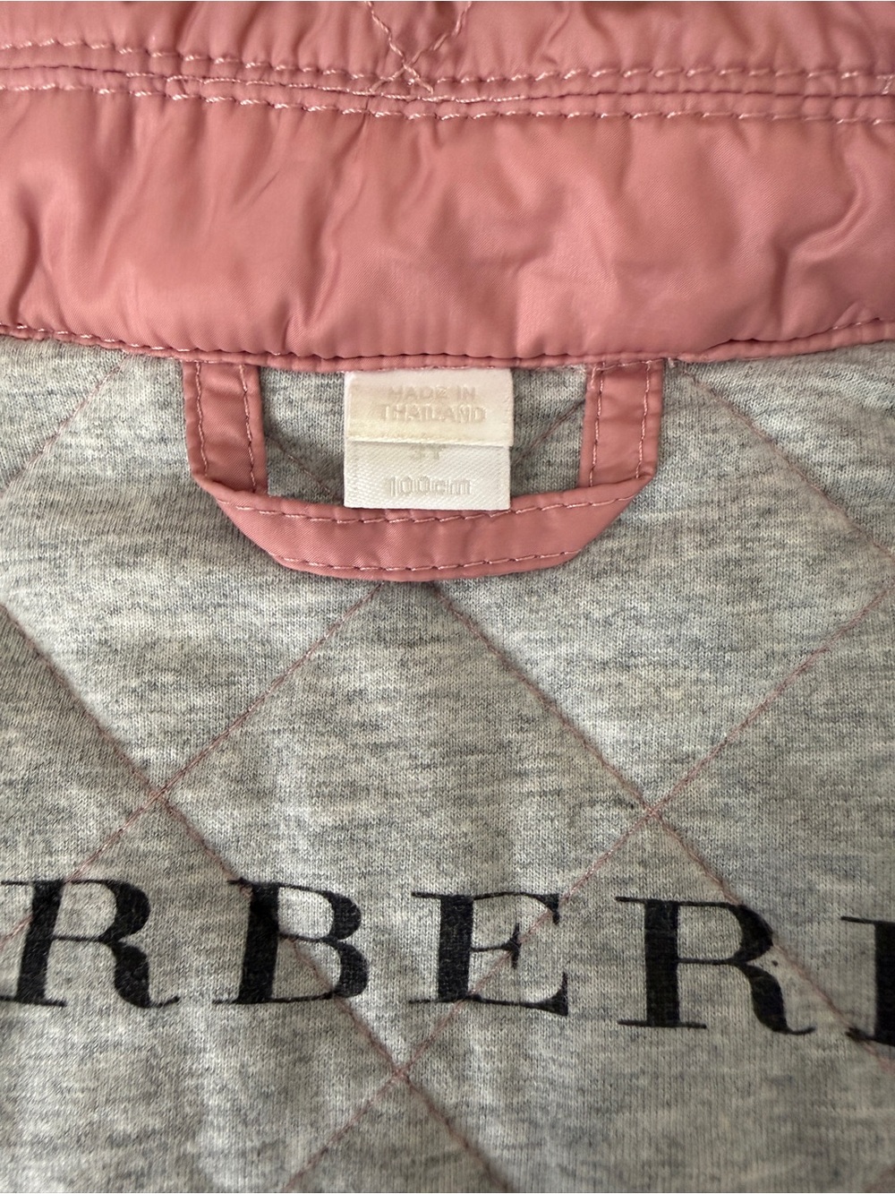 Girls' Burberry Quilted Pink Button-jacket - Picture 5 of 7